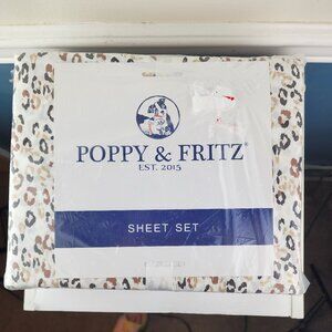 Poppy & Fritz Twin Leopard Cotton Sheet Set NWT